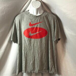 Nike Double Logo Activewear Athletic Sport Cut Tee Shirt